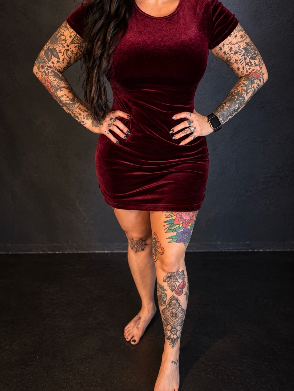 All That Jazz Burgundy Velvet Mini Dress